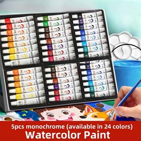 Resim 5 adet Monokrom Su Temelli Boya (24 Renk Mevcut) - 5ml Tüpler, Jel Formülü, Yetişkin ve Amatör Sanatçılar için İdeal, Sanat Projeleri için Canlı Renk Seçimi, Sanat Malzemeleri | Canlı Renkler | Jel Formülü Boyalar 