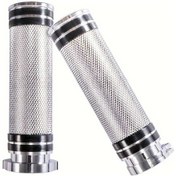 Resim Chuangyinshop Chrome Universal Motorcycle 1 İnç 25mm Handlebar Hand Grips Chopper Cafe Racer 