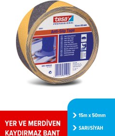 Resim Tesa Kaydırmaz Bant, 15m:50mm, sarı-siyah 