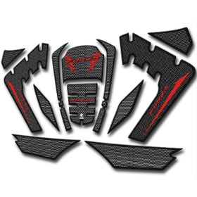 Resim hades motosiklet aksesuarları Forza250 Karbon kırmızı Tank Pad Seti 