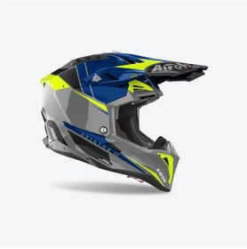 Resim Airoh Aviator 3 Push Motosiklet Kaskı Mavi - Gri 