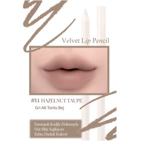 Resim Kremsi Formüle Sahip Dudak Kalemi Ve Kalemtıraş Seti Clıo Velvet Lip Pencil Set 14 Hazelnut Taupe 