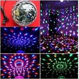 Resim Led Kristal Küre Disko Topu 6 Renk-usb-sese Duyarlı Uzaktan Kumadalı 