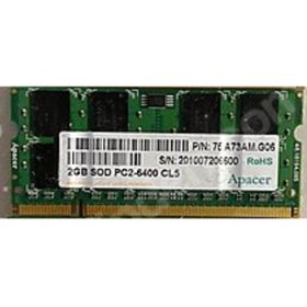 Resim Apacer 75.A73AM.G06 2GB DDR2-800 PC2-6400 200PIN 2Rx8 NOTEBOOK RAM BELLEK 