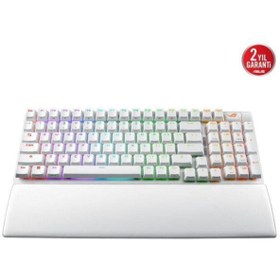 Resim ASUS Rog Strıx Scope Iı 96 Nx Snow Kablosuz Rgb Gamıng Klavye Eng Beyaz 