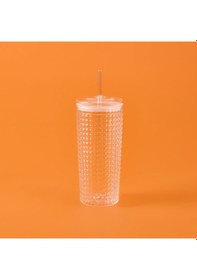 Resim Mienn Pipetli Cam Bardak - Şeffaf - 550 Ml Renkli 