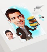Resim Kişiye Özel Bay Öğretmen Karikatür 240 Parça A3 Puzzle - 2 