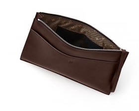 Resim Beverly Unisex İnce Deri Clutch Çanta (Bilek Askılı) - Bordo 