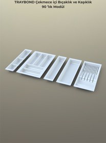 Resim Çekmece Içi Kaşıklık Ve Bıçaklık Düzenleyici Beyaz, 84x48 Yandan Ve Boydan 4cm Kesilebilir Beyaz 