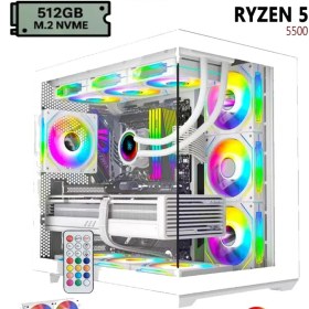 Resim Apphirex Rebirth W55 Ryzen 5 5500 | 16GB Ram | 512GB M2 SSD | RX580 8gb | Sıvı Soğutmalı Beyaz Masaüstü Oyun Bilgisayarı 