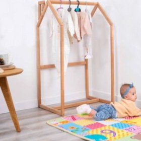 Resim Montessori Ahşap Elbise Askılığı - Antrasitgri 