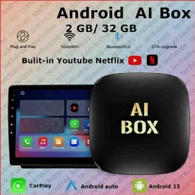 Resim Techadres Akıllı Multimedya Kutusu Android 32GB Kablosuz Carplay Ai Box Youtube Netflix Google Playstore Wi-Fi 