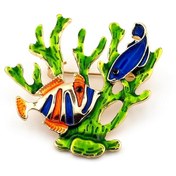 Resim Resif Deniz Balıkları Mercan Büyük Boy Metal Broş Rozet Rz039 