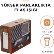 Resim Gunkes Auris Ahşap KTF-1647 Nostaljik Wireless Bluetooth Hoparlör 