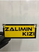 Resim Sarı Renk Üzeri Siyah Renk Zalımın Kızı Yazılı Vantuzlu Cam Süsü 