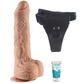 Resim Strap On Series 18 Cm Oynar Başlı Realistik Kemerli Penis+Jel 
