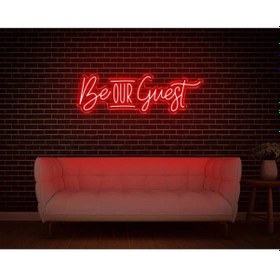 Resim Be Our Guest Yazılı Neon Tabela Kırmızı 