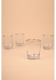 Resim Rakle Pure Altın Yaldızlı 4'lü Su Bardağı Seti 270 Cc Renkli 