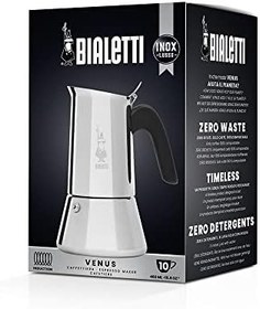 Resim Bialetti - Venus: 10 Cups Ocak Üstü Espresso Pişirici - 460ml - Gümüş Renk - Paslanmaz Çelik Gövde - Patentli Güvenlik Valfi - Tüm Ocak Türleri İçin Uygundur (İndüksiyon Dahil) 