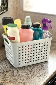 Resim Çok Amaçlı Sepet Dolap Içi Düzenleyici Organizer 6,6 Litre Buz Gri 