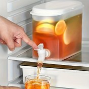 Resim Tek Paket, 2 Parça Set: Su Şişesi + Musluk, 118.35oz Büyük Kapasiteli Plastik Sürahi, Buzdolabı Uyumlu Soğuk Su Dispenseri, Meyve Çayı Kavanozu, Limonata Şişesi, Ev ve Parti Kullanımı İçin Temel Ürün 