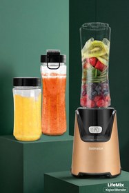 Resim Goldmaster Lifemix Buz Kırma Özellikli Gold 2 Adet Bpa Free Tritan Şişeli Kişisel Personal Smoothie Blender 