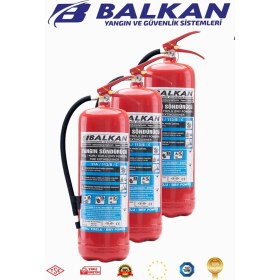Resim BALKAN YANGIN VE GÜVENLİK SİSTEMLERİ 6 kg Ruhsata Uygun 4 Yıl Tozlu Yangın Tüpü 3 Adet 