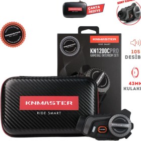 Resim Knmaster KN1200C PRO Kameralı Motosiklet Bluetooth Intercom Kulaklık Seti 