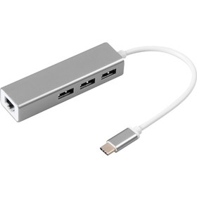 Resim Blue Wings Type-C USB 3.1 To 3xUSB 3.0 1000 Mbps Gigabit Ethernet RJ45 Çevirici Hub Adaptör 