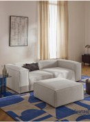 Resim Most Mollis Kare Puf Silinebilir 01 Beyaz Lüks Bukle Kumaş Yumuşa 