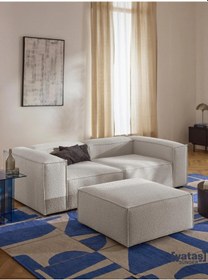 Resim Most Mollis Kare Puf Silinebilir 01 Beyaz Lüks Bukle Kumaş Yumuşa 