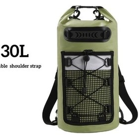 Resim Elmpaly 30l Yeşil Kaliteli Kuru Sırt Çantası Plaj Kayık Yüzme Dayanıklı Malzeme Yeşil 