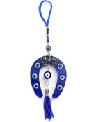 Resim Liangmei Şanslı Göz At Nalı Şekli Duvar Asılı Mavi Halat Nazar 