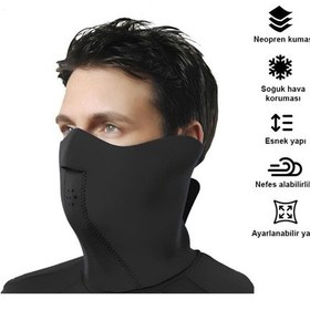 Resim Vexo Neopren Yüz Maskesi Kısa Model Siyah 