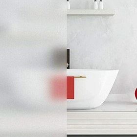 Resim Vekorr 3m x 45CM Uv Engelleyici Buzlu Cam Film Kendinden Yapışkanlı Folyo Duşakabin Balkon Cam Film 