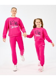 Resim Skechers G Essentials Sweatpant Büyük Kız Çocuk Neonpink Eşofman Altı Sk2520006-3586 Fosforlu Pembe 