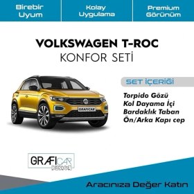 Resim Design Volkswagen T-Roc Konfor Seti̇ - Saklama Alanları Kumaş Kaplama-Ses Izolasyon Amaçli Ürün 