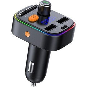 Resim T48c Araba Bluetooth 5.0 Fm Verici Kiti Mp3 Modülatör Type-c İle Çift Usb 
