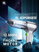 Resim Ensiga Üflemeli Emişli Şarjlı El Süpürgesi, 12000PA Maksimum Güç Fırçasız Motor, Ev, Ofis, Mutfak Süpürge 