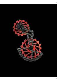 Resim Nova Ride Seramik OSPW Shimano 105 R7000 Bisiklet Arka Aktarıcı Kafesi - Kırmızı Siyah 