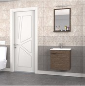 Resim BIANI Fix Arya 55 Cm Banyo Dolabı Renk Aybe Kahve 
