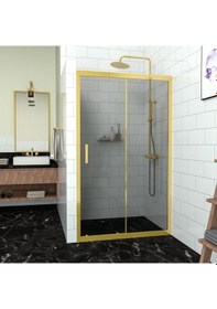 Resim Tekno Duş Gold Capello 6mm Füme Cam İki Duvar Arası 1 Sabit 1 Sürgü İki Duvar Arası Duşakabin Füme 