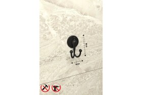 Resim Alper Banyo Lotus Siyah Bornoz Askılığı Havlu Asacağı Montajlı 