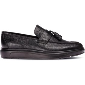 Resim Deery Deri Püsküllü Siyah Comfort Erkek Loafer 