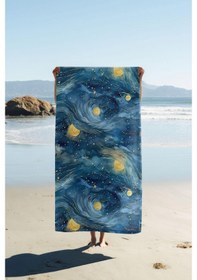 Resim Dijital Baskı Plaj Deniz Havlusu Modern Desenli Peştamal 80x160 Cm Hvl0058 Renkli 