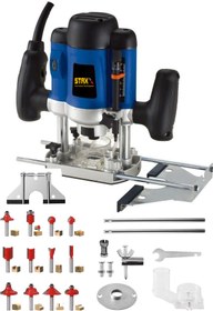 Resim STAXX POWER Germany 3500 Watt 6 Kademe Devir Ayarlı Dikey Formika Freze Makinesi 8 Mm Pens + 12 Adet Uç Seti 