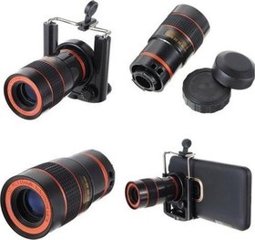Resim 8X18 Zoom Teleskop Telefon Kamera Lensi Mini El Dürbünü 