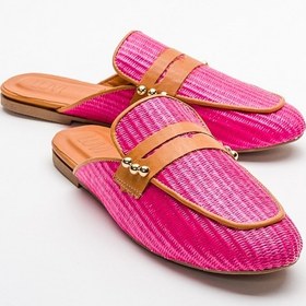 Resim Luvishoes 165 Hakiki Deri Pembe Hasır Kadın Terlik Pembe 