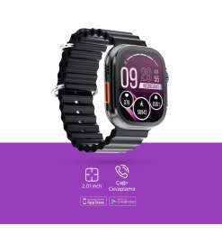 Resim Polosmart PBS139 2.01 Inç Dokunmatik Ekran Akıllı Saat Dahili Hoparlör ve Mikrofon Siyah 