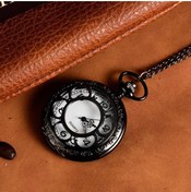 Resim valkyrie Vintage Retro Roma Rakamlı İşlemeli Cep Köstekli Saat Siyah 